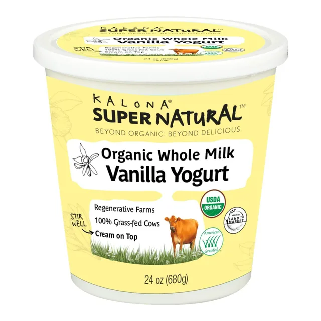 Organic Whole Milk Vanilla Yogurt by Kalona SuperNatural - Tier E kids snack