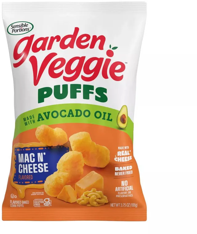 Garden Veggie Mac n' Cheese Puffs with Avocado Oil by Sensible Portions - Tier B kids snack