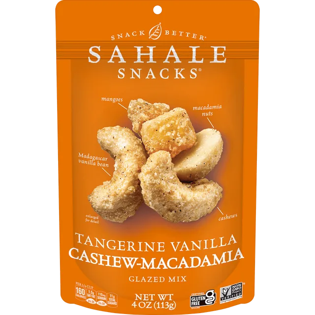 Tangerine Vanilla Cashew-Macadamia Glazed Mix by Sahale Snacks - Tier E kids snack